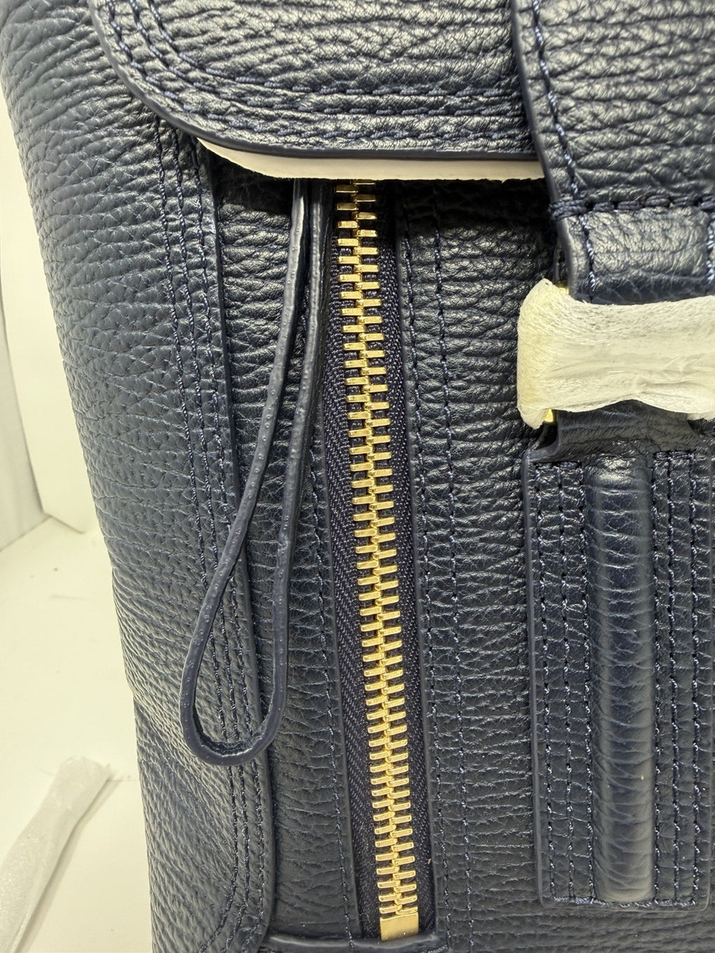 3.1 Phillip Lim Pashli medium satchel in navy pebbled leather, side zip detail with the pull