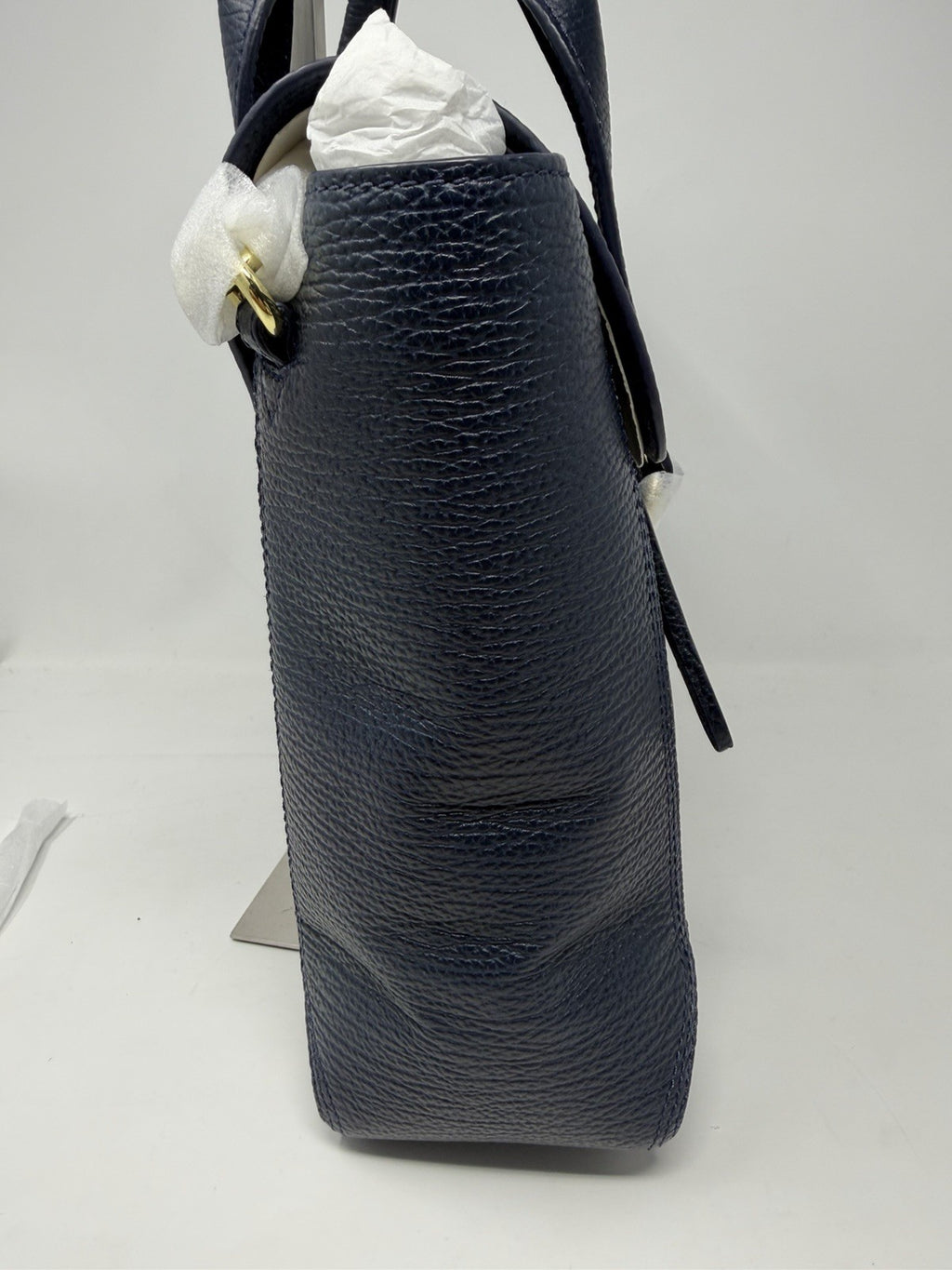 3.1 Phillip Lim Pashli medium satchel in navy pebbled leather, side profile