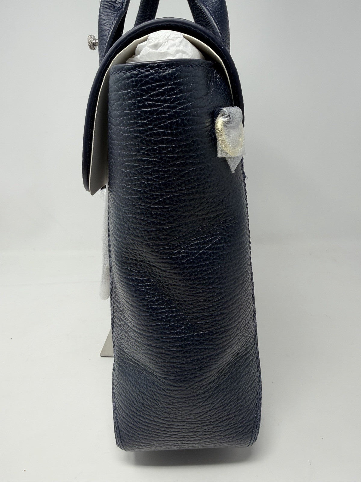 3.1 Phillip Lim Pashli medium satchel in navy pebbled leather, side gusset