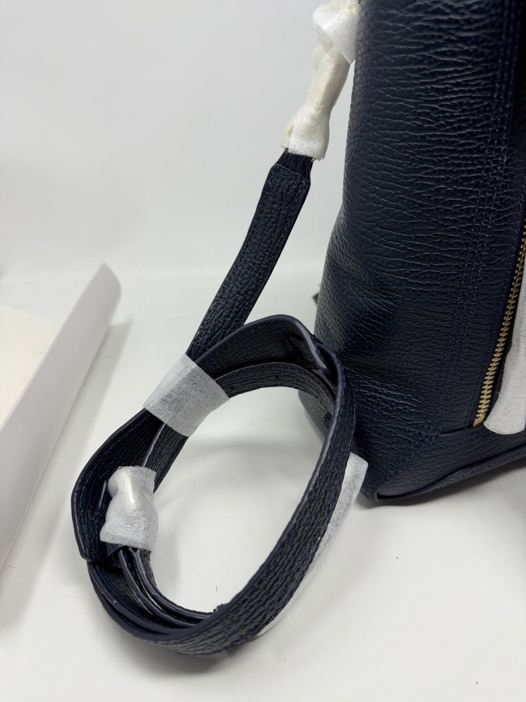 3.1 Phillip Lim Pashli medium satchel in navy pebbled leather, detachable shoulder strap