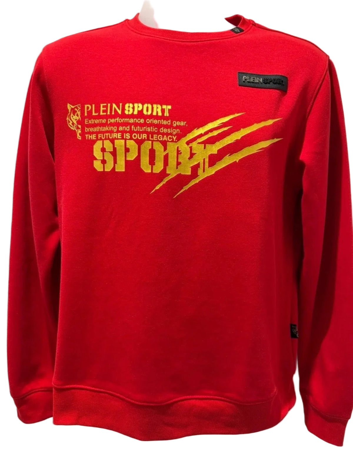 Plein Sport The Future Is Our Legacy Sweatshirt Red Gold Men’s Small