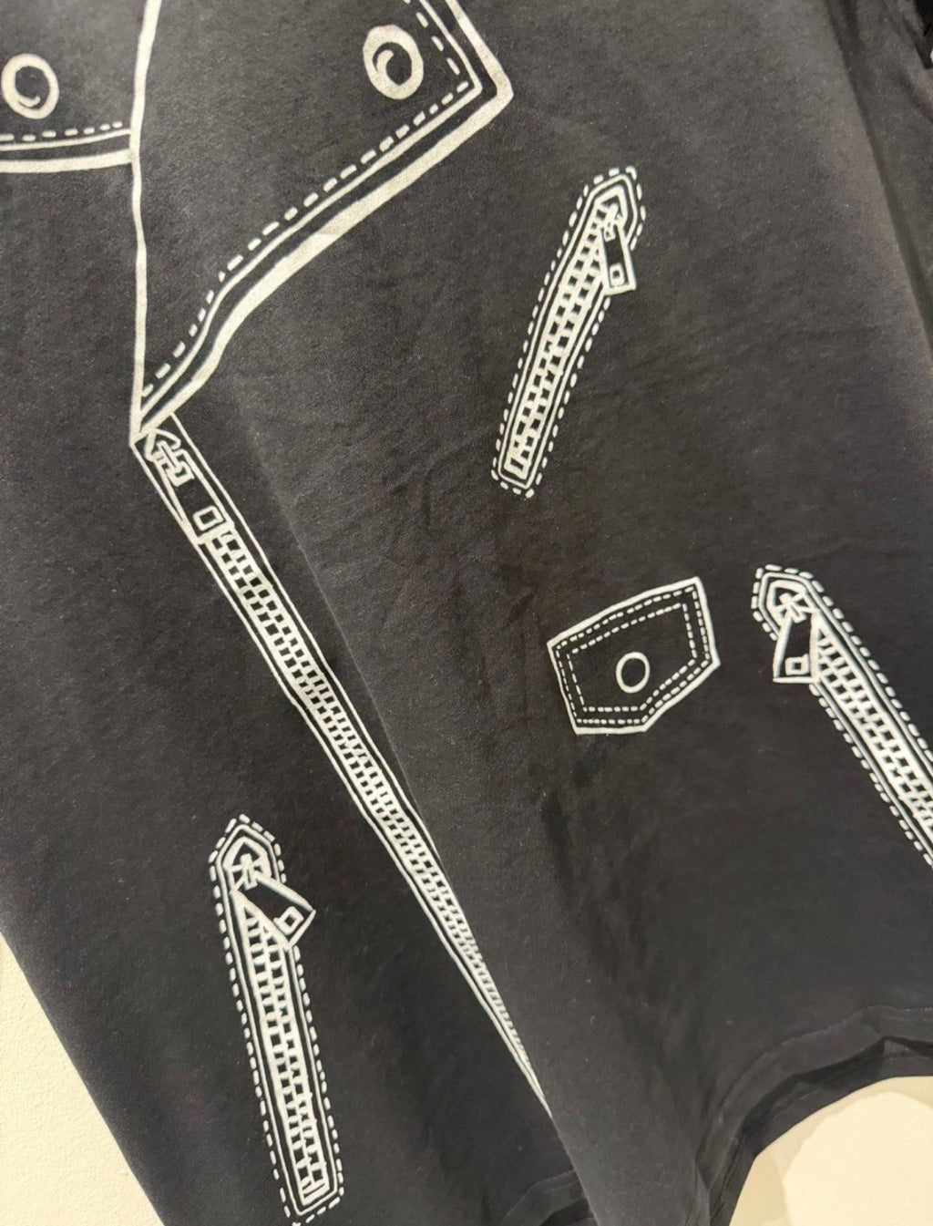 Moschino Swim Trompe-L’Œil Biker Jacket Graphic T-Shirt – Black