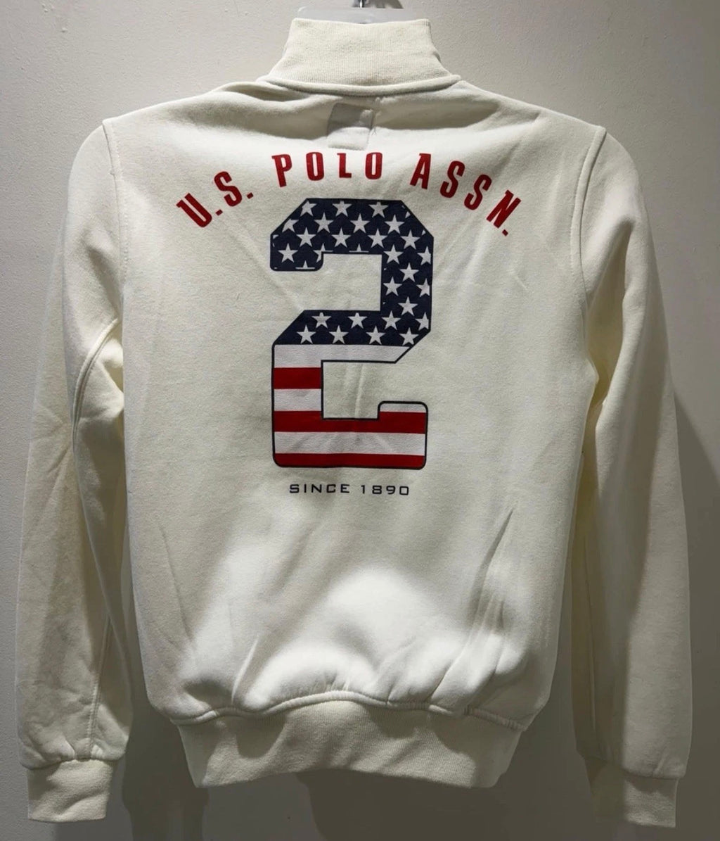 U.S. Polo Assn. Heritage Gary Brown Full-Zip Sweatshirt – Cream