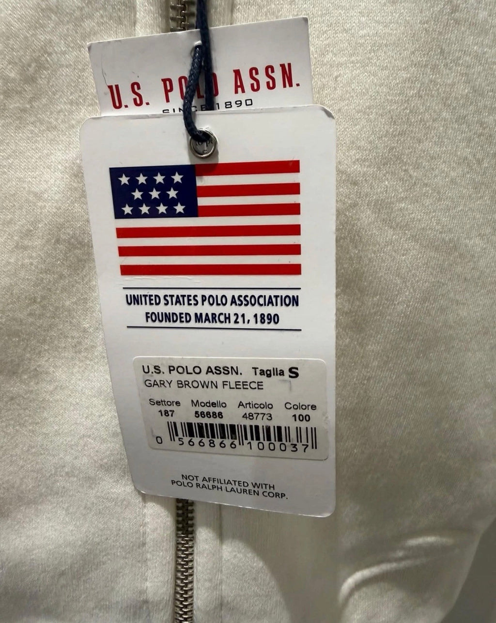 U.S. Polo Assn. Heritage Gary Brown Full-Zip Sweatshirt – Cream