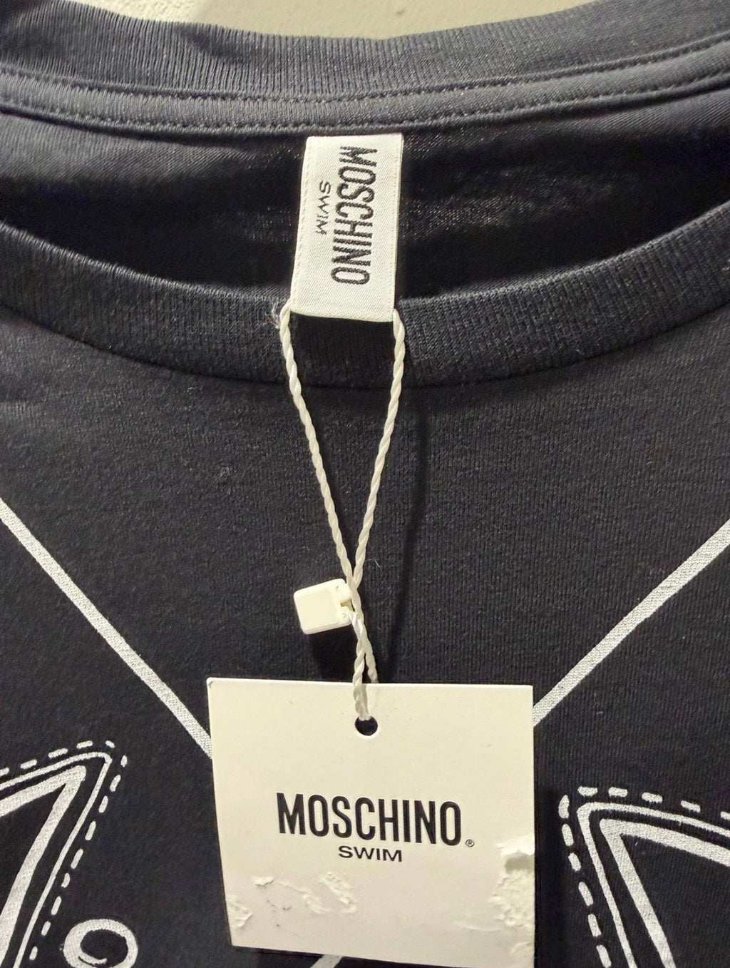 Moschino Swim Trompe-L’Œil Biker Jacket Graphic T-Shirt – Black