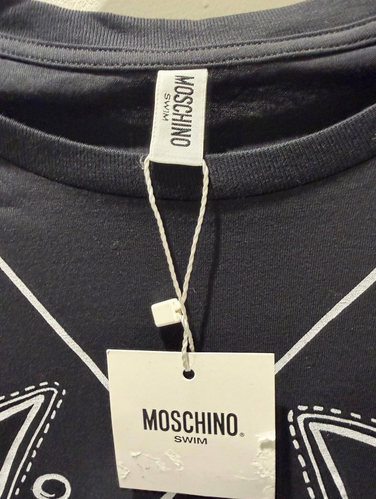 Moschino Swim Trompe-L’Œil Biker Jacket Graphic T-Shirt – Black