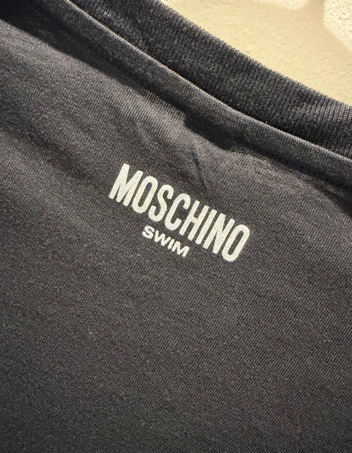 Moschino Swim Trompe-L’Œil Biker Jacket Graphic T-Shirt – Black