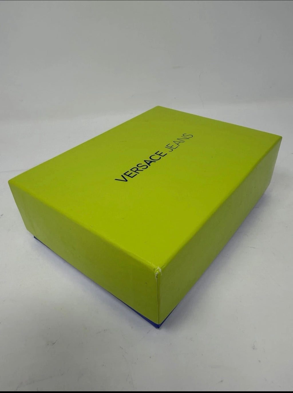 Versace Jeans white nappa leather purse with VJ logo, featuring clean design and structured shape, photographed with tags and box.