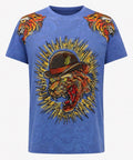 Ed Hardy by Christian Audigier Tiger Rhinestone T-Shirt – Blue