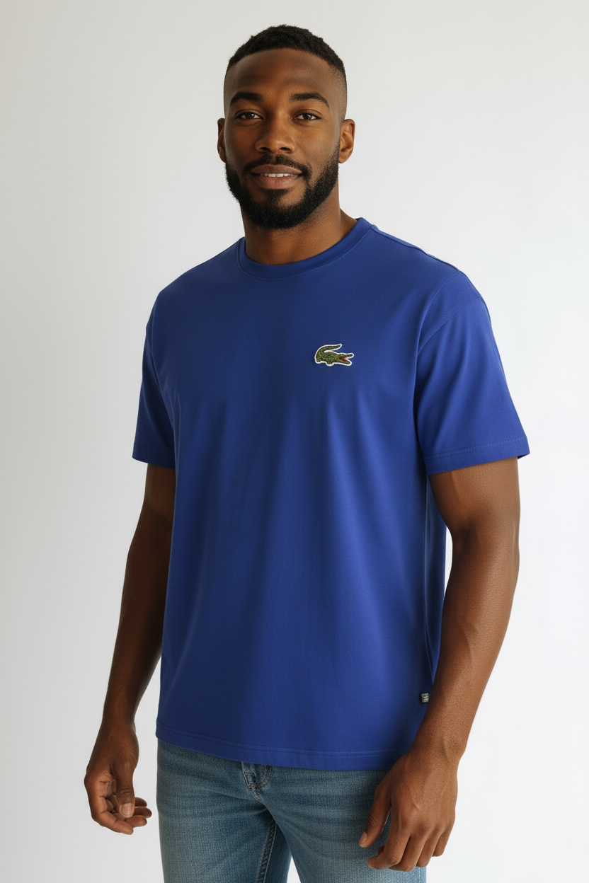 Lacoste Unisex Loose Fit Heavy Cotton T-Shirt Blue 3XL – New with Tags