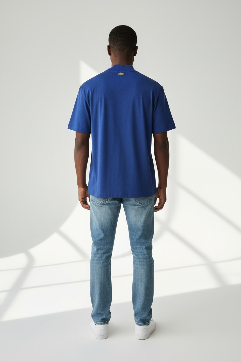 Lacoste Unisex Loose Fit Heavy Cotton T-Shirt Blue 3XL – New with Tags