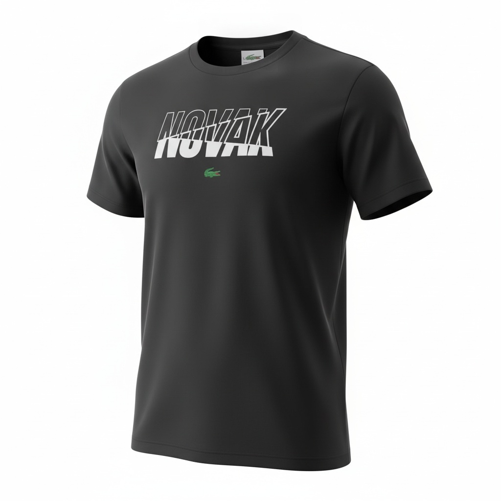 Lacoste Sport Novak Djokovic Graphic T-Shirt Black XL – New with Tags