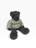Chehoma Belgium Grey Teddy Bear with Chunky Cable Knit Jumper – Decorative Plush