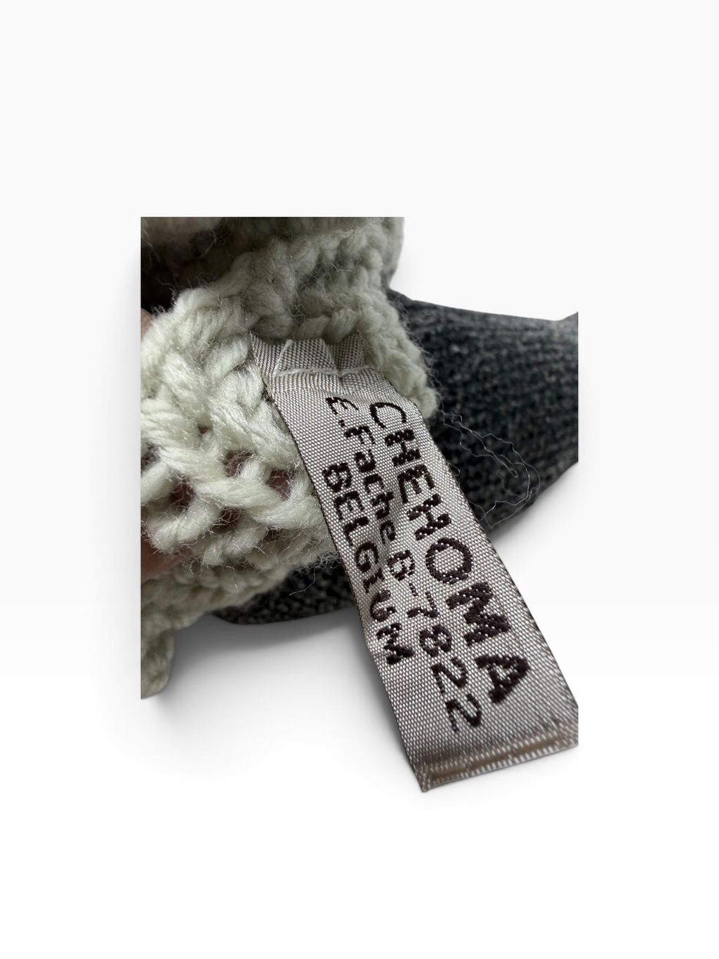 Chehoma Belgium Grey Teddy Bear with Chunky Cable Knit Jumper – Decorative Plush