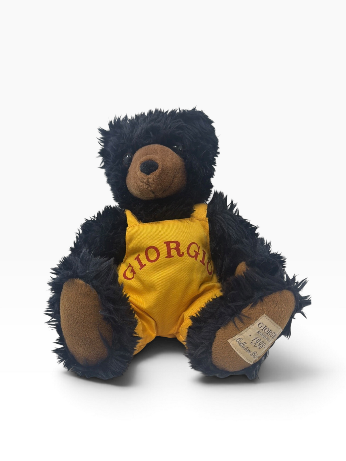 Vintage 1998 Giorgio Beverly Hills Collector’s Bear – Black Teddy in Yellow Outfit