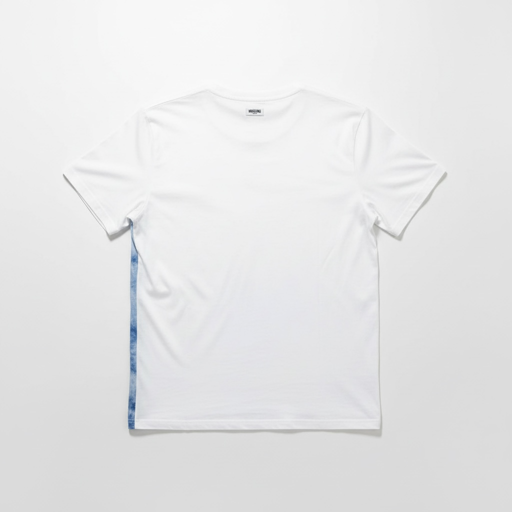 Moschino Swim Trompe-l’Œil Denim Jacket Print T-Shirt White/Blue – Men’s M NWT
