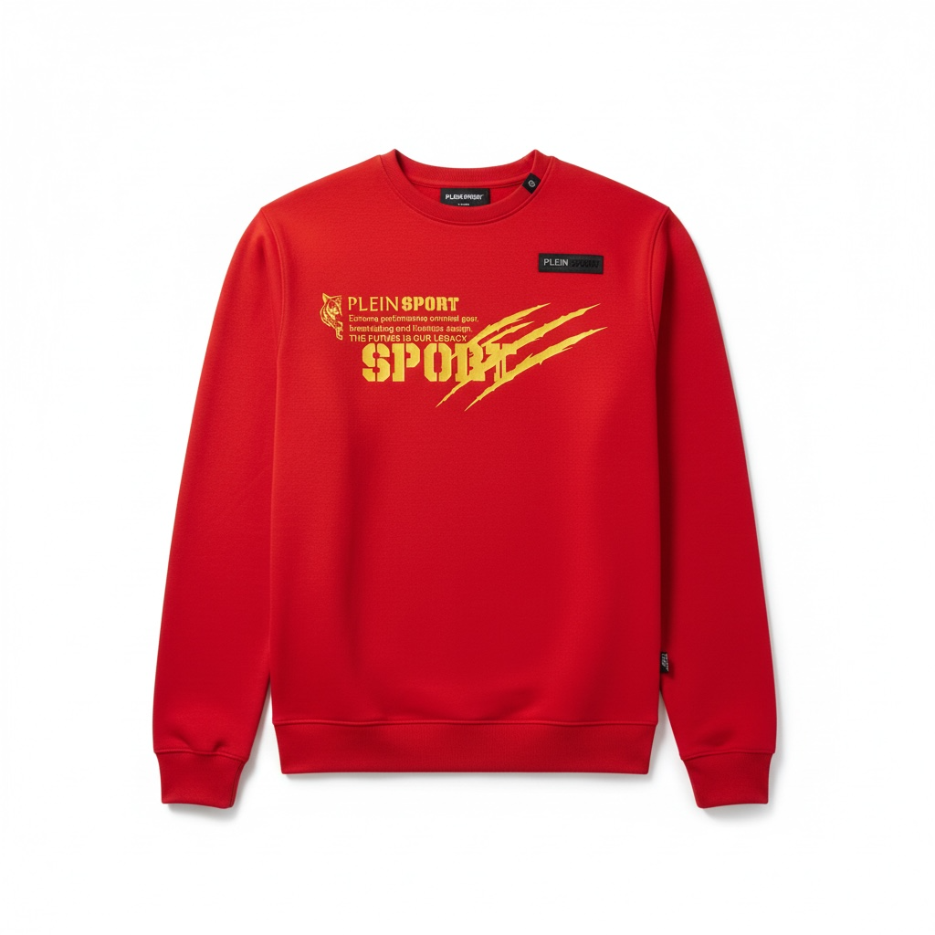 Plein Sport The Future Is Our Legacy Sweatshirt Red Gold Men’s Small