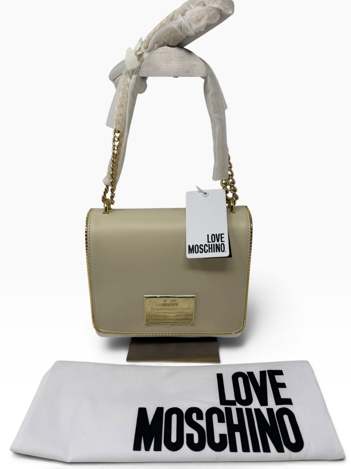 Love Moschino Ivory Gold Chain Shoulder Bag – New With Tags & Dust Bag