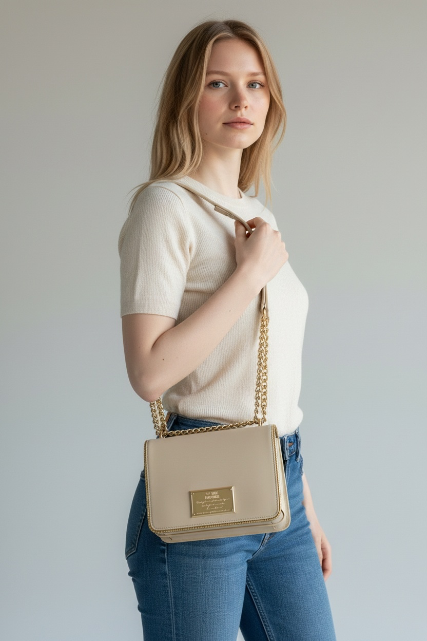 Love Moschino Ivory Gold Chain Shoulder Bag – New With Tags & Dust Bag