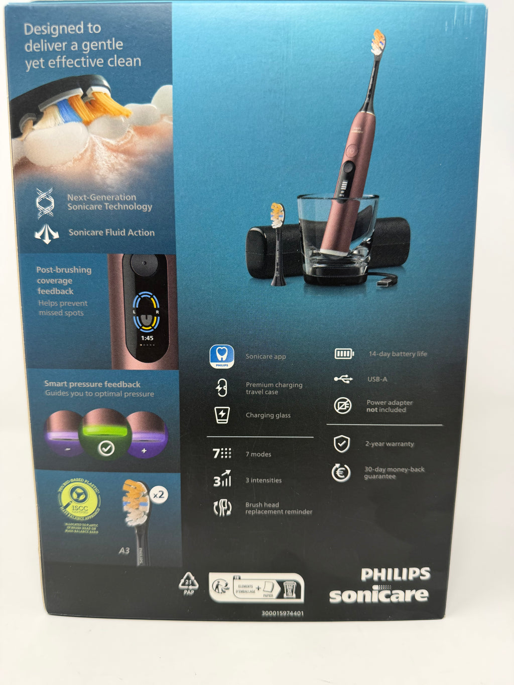 Philips Sonicare DiamondClean 9000 Electric Toothbrush – Midnight Green / Satin Mauve