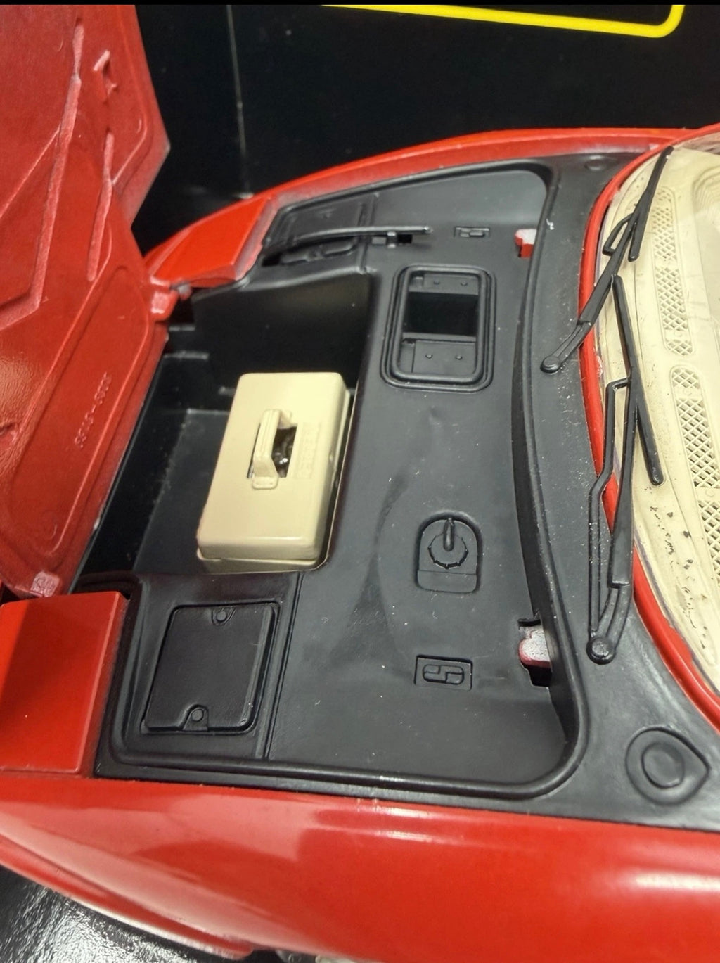 Red Bburago Ferrari 348tb 1989 diecast model car in box, detailed collectible scale 1:18, vintage sports car scale model.