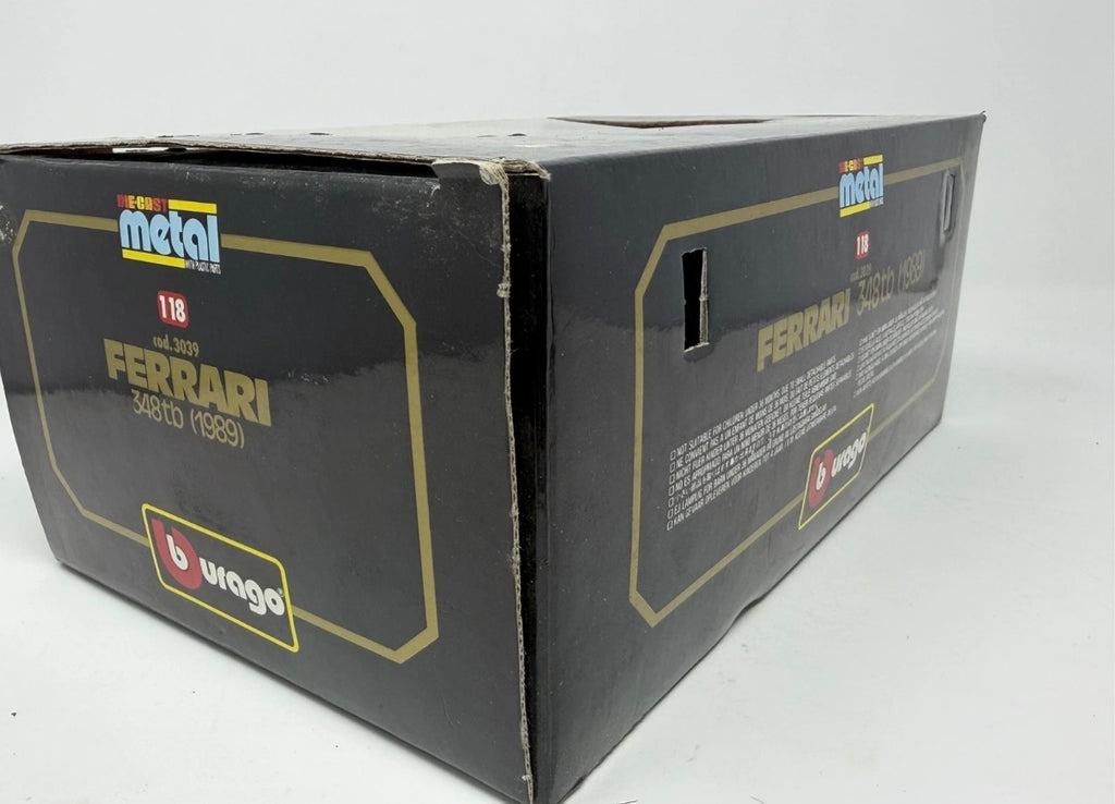 Red Bburago Ferrari 348tb 1:18 diecast model car with box, detailed collectible from the Toys & Collectables category.