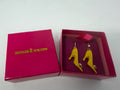 Butler & Wilson yellow enamel stiletto heel drop earrings in box – photo 1 of 8