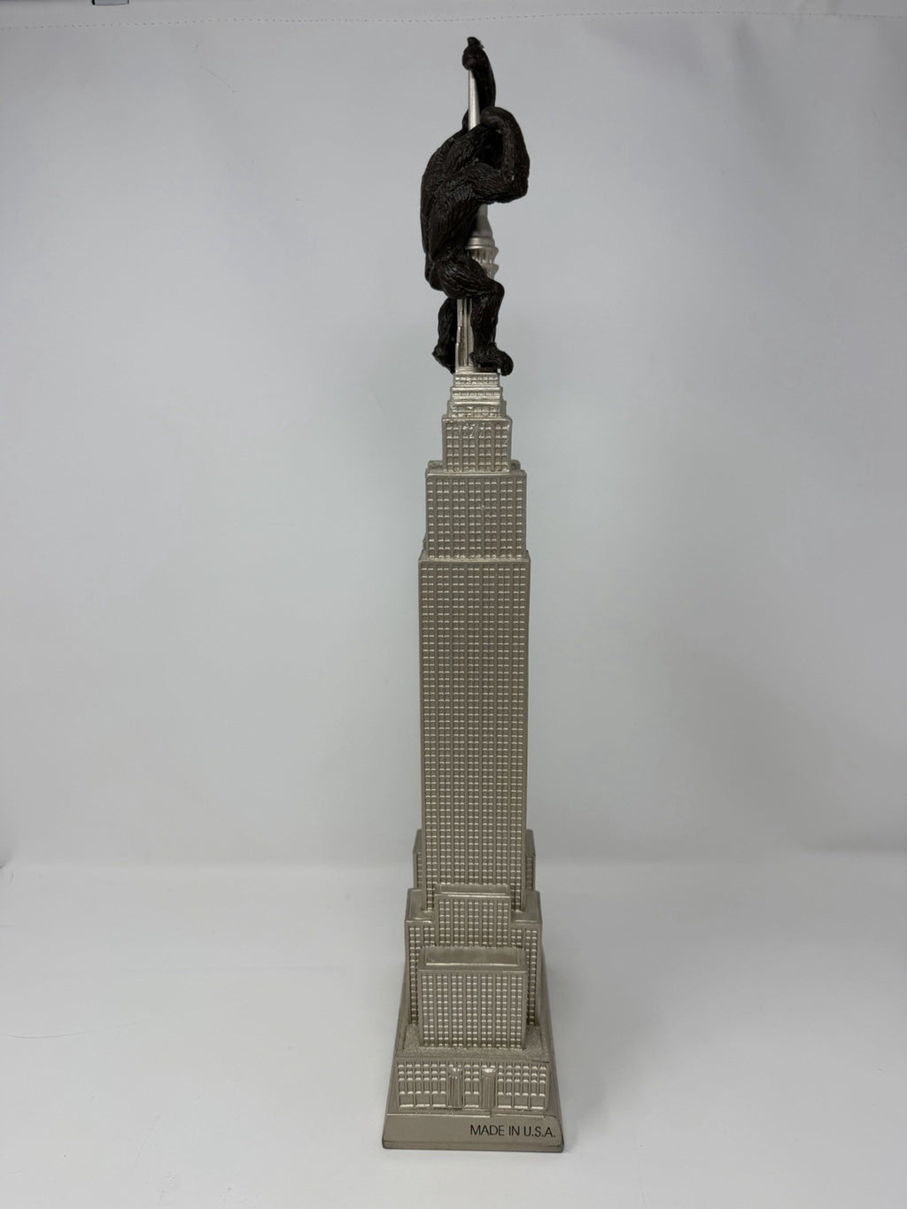 Colbar Art Empire State Building statue with King Kong, side view