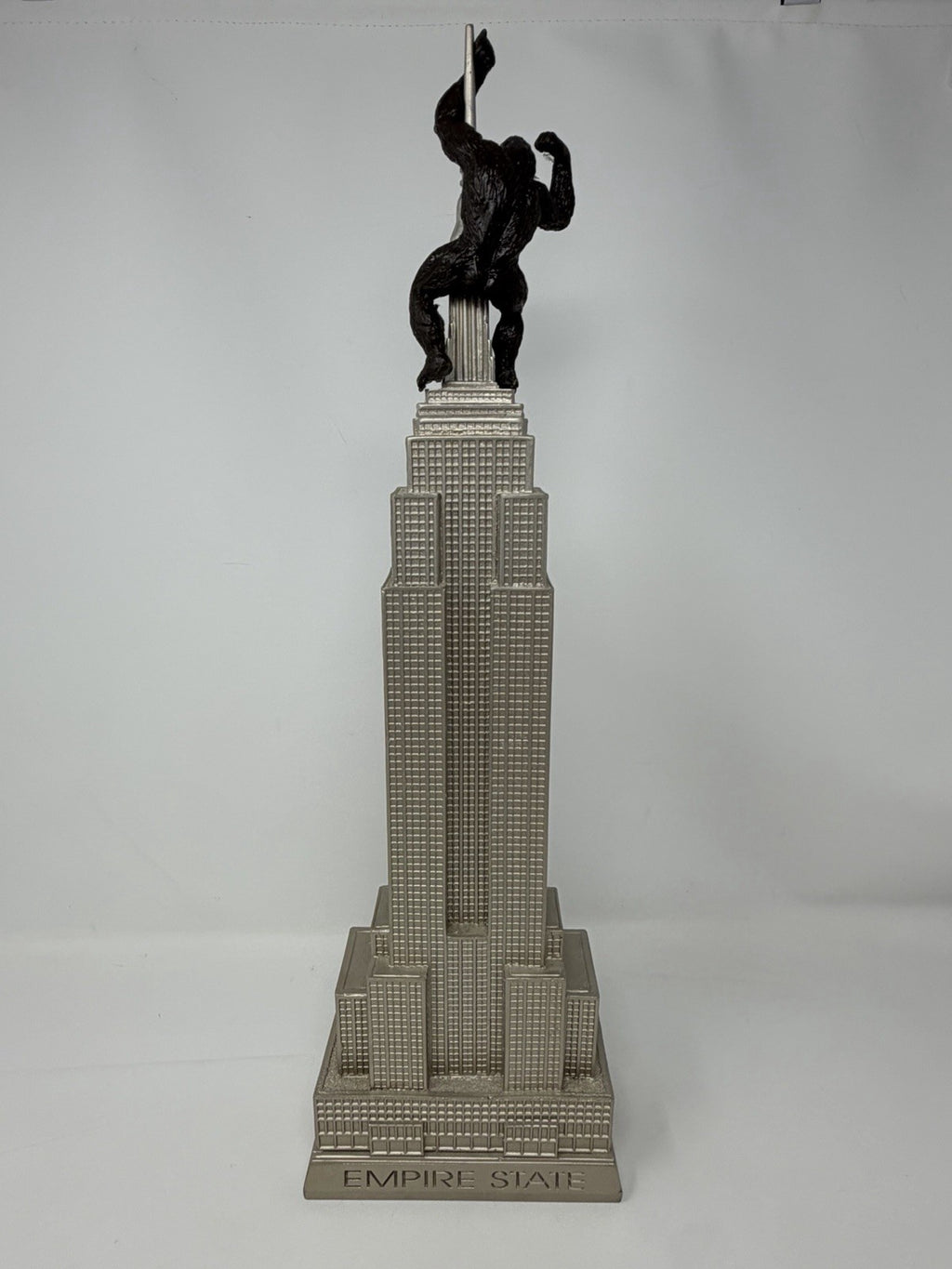 Colbar Art Empire State Building statue with King Kong, side view