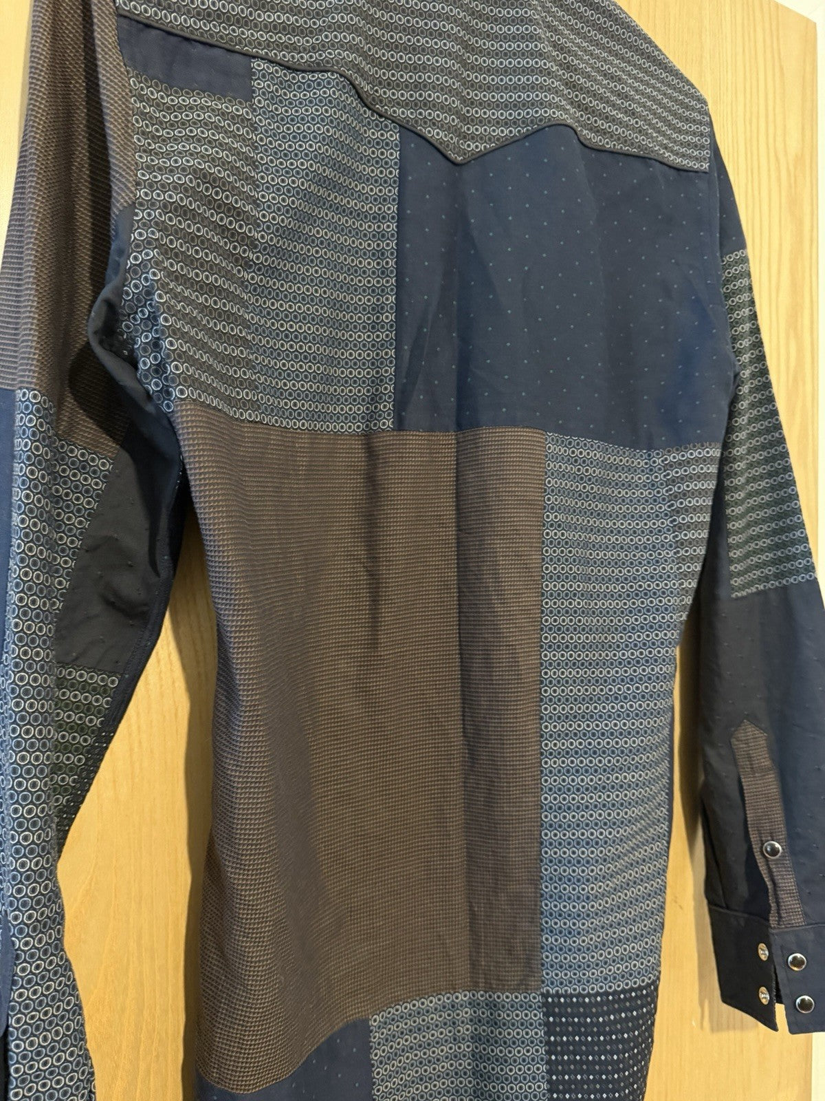 Dolce & Gabbana Gold label navy multi patchwork long sleeve button-up shirt – photo 12 of 16
