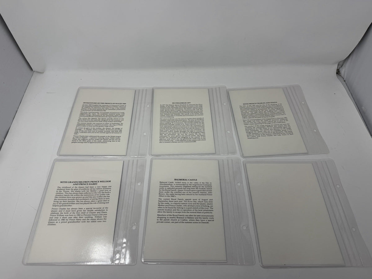 New Elizabethan Golden Age 23ct gold stamp collection, information pages