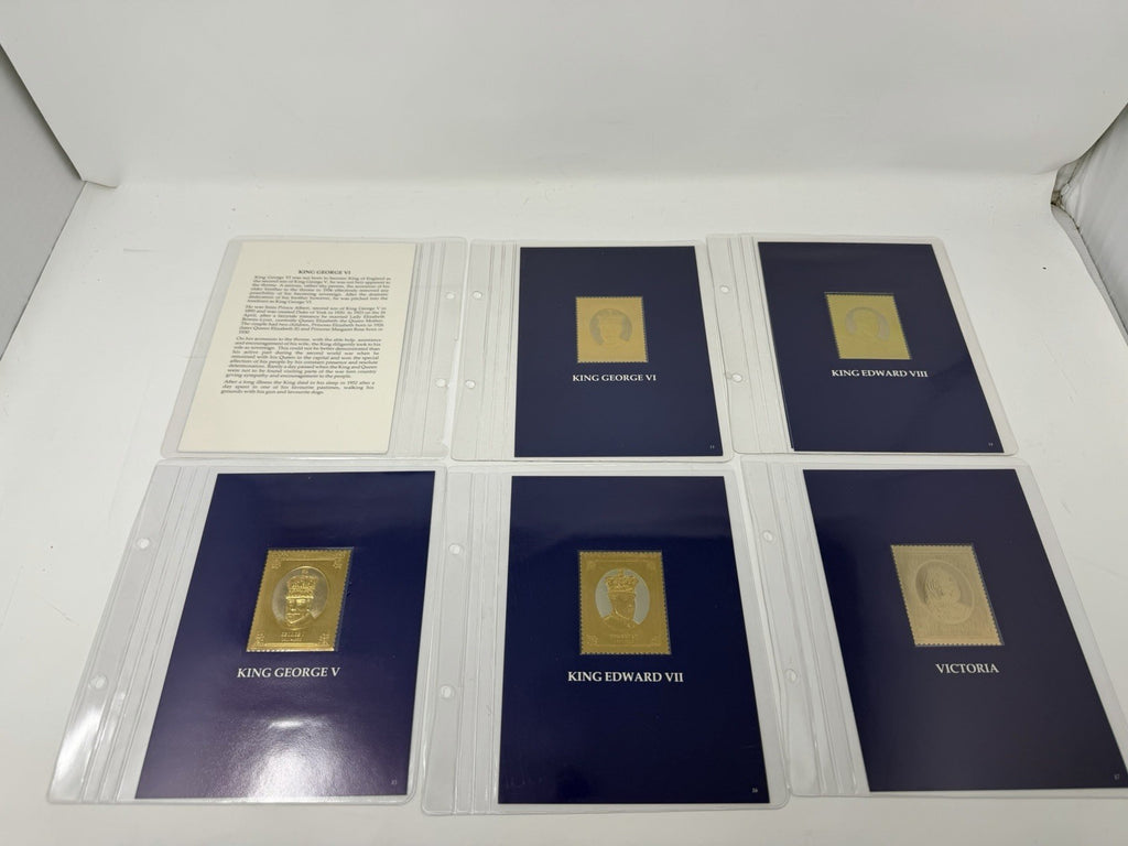 New Elizabethan Golden Age 23ct gold stamp collection, gold stamps and information pages