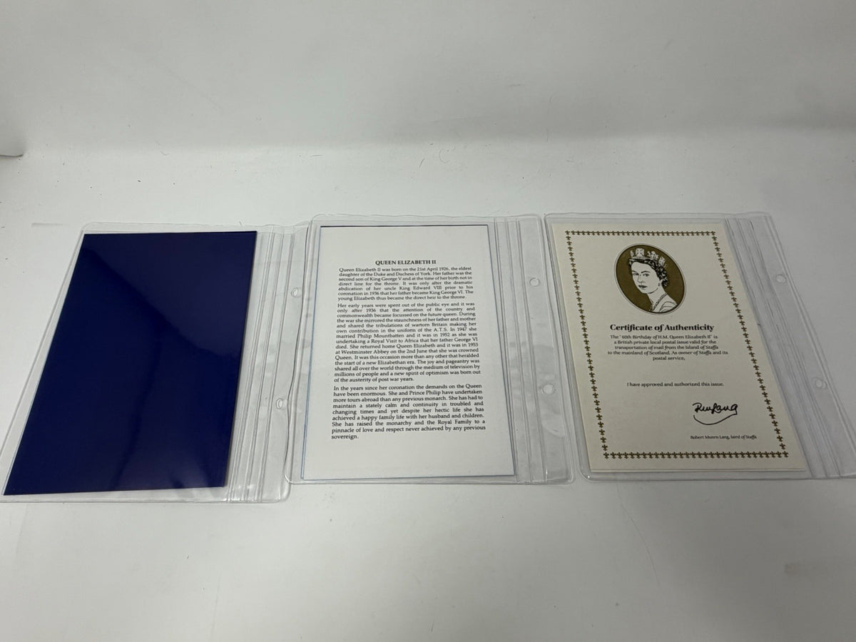 New Elizabethan Golden Age 23ct gold stamp collection, commemorative page and certificate
