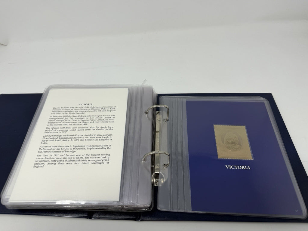 New Elizabethan Golden Age 23ct gold stamp collection, Victoria gold stamp