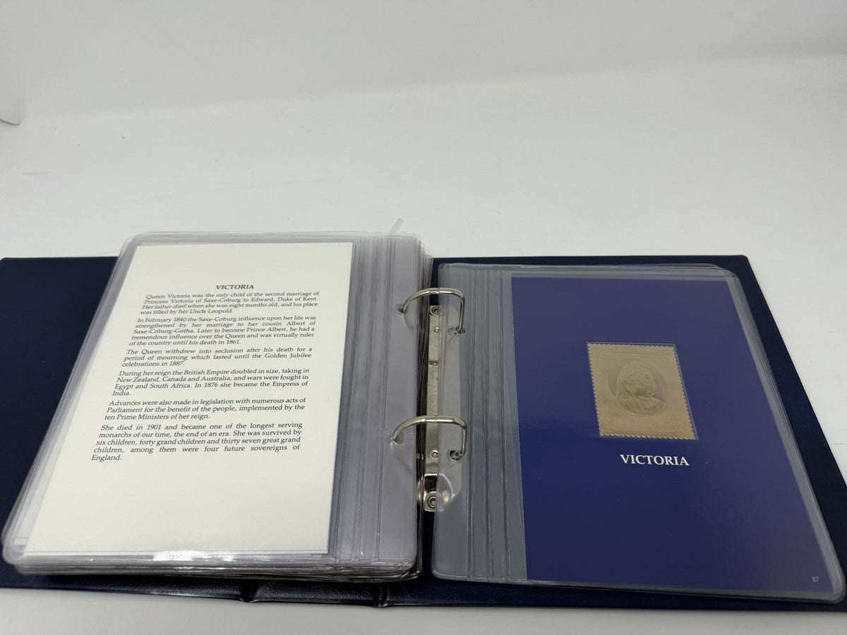 New Elizabethan Golden Age 23ct gold stamp collection, Victoria gold stamp