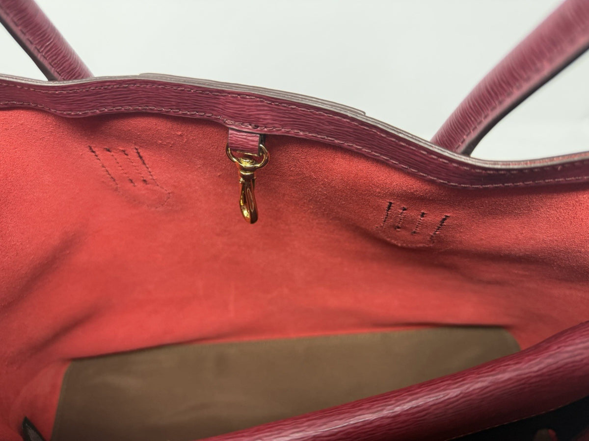 Pre-owned Lauren Ralph Lauren Rosewood leather city tote shopper bag with tag, showcasing its elegant design and spacious interior.