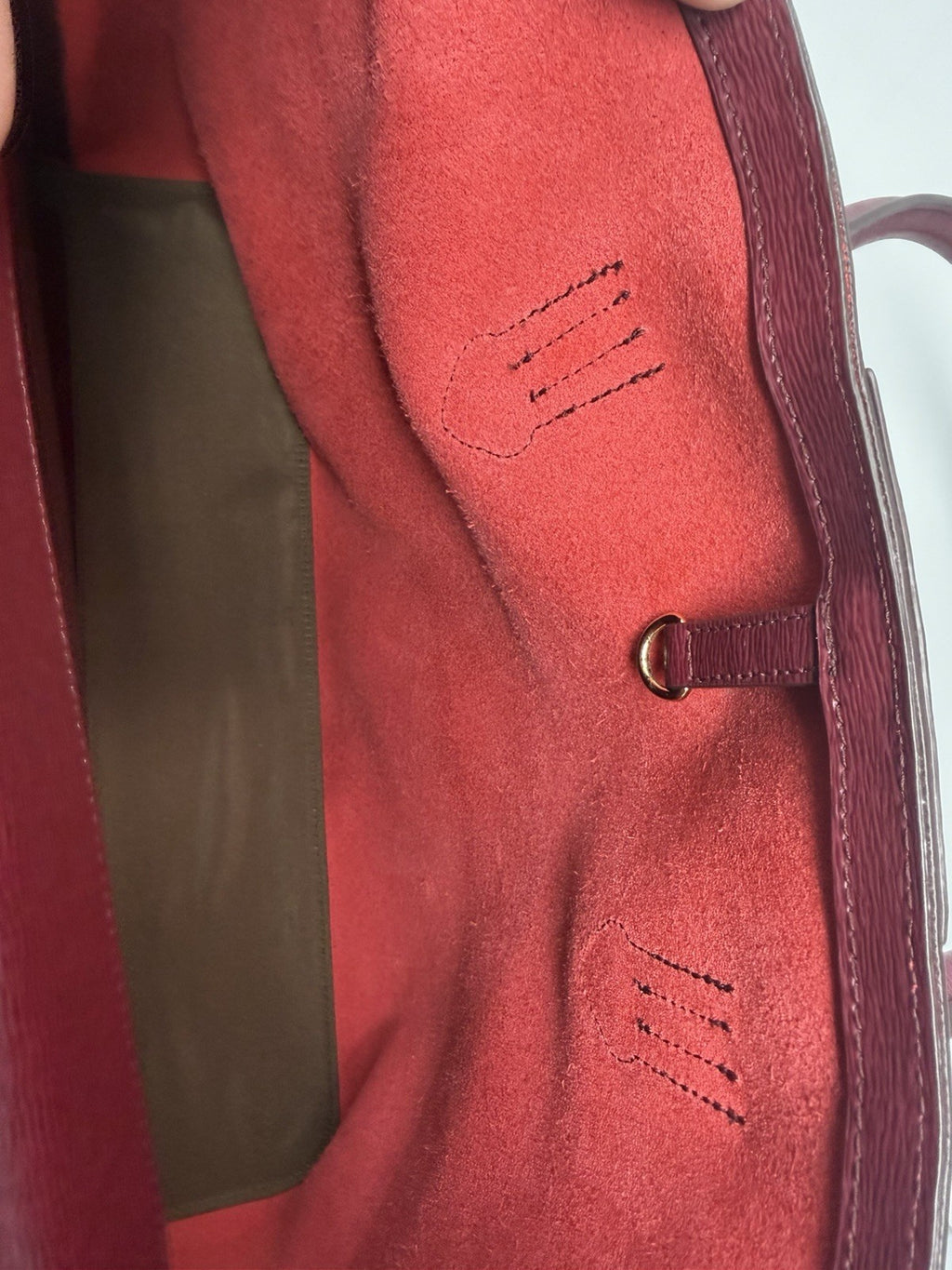Pre-owned Lauren Ralph Lauren Rosewood leather city tote shopper bag with tag, featuring a spacious design and classic style.