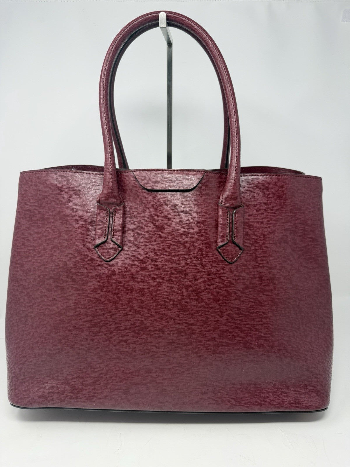 Pre-owned Lauren Ralph Lauren Rosewood leather city tote shopper bag with tag, featuring spacious interior and stylish design.