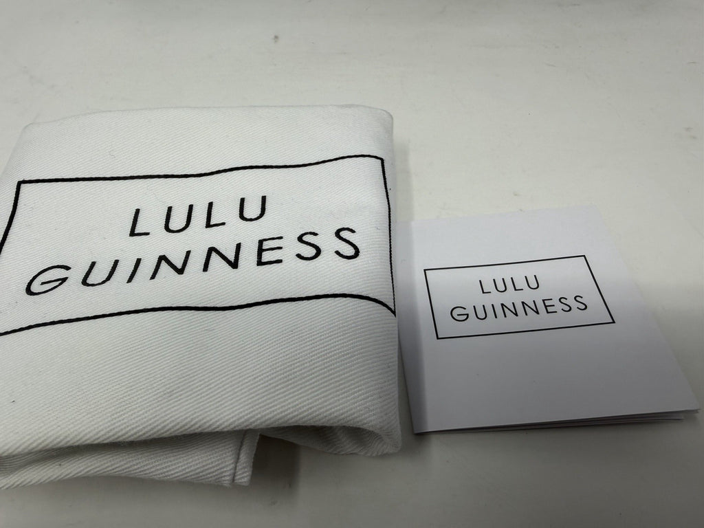 Lulu Guinness silver Perspex Lip Clutch, dust bag and booklet