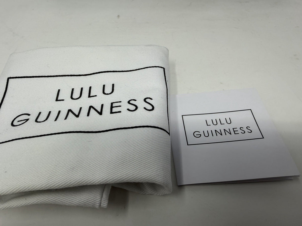 Lulu Guinness silver Perspex Lip Clutch, dust bag and booklet