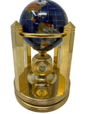 Meridian Collection gemstone world globe with clock, thermometer, and hygrometer, decorative home globe in a boxed set.
