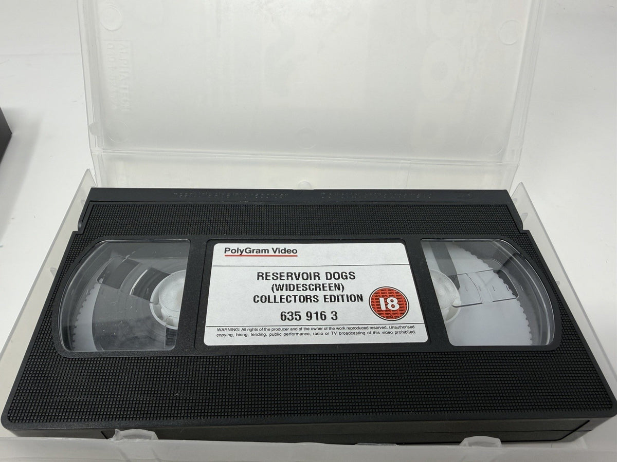 Reservoir Dogs Collector's Edition VHS box set, widescreen VHS cassette in its clear case