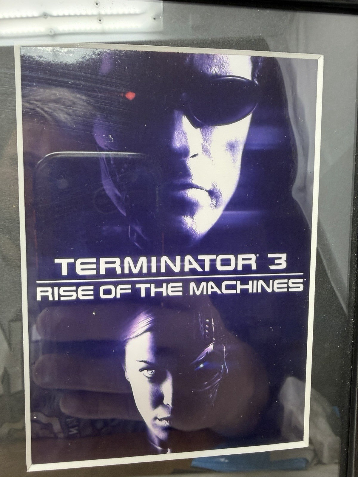 Rye By Post Terminator Trilogy framed film cell display, Terminator 3 poster panel