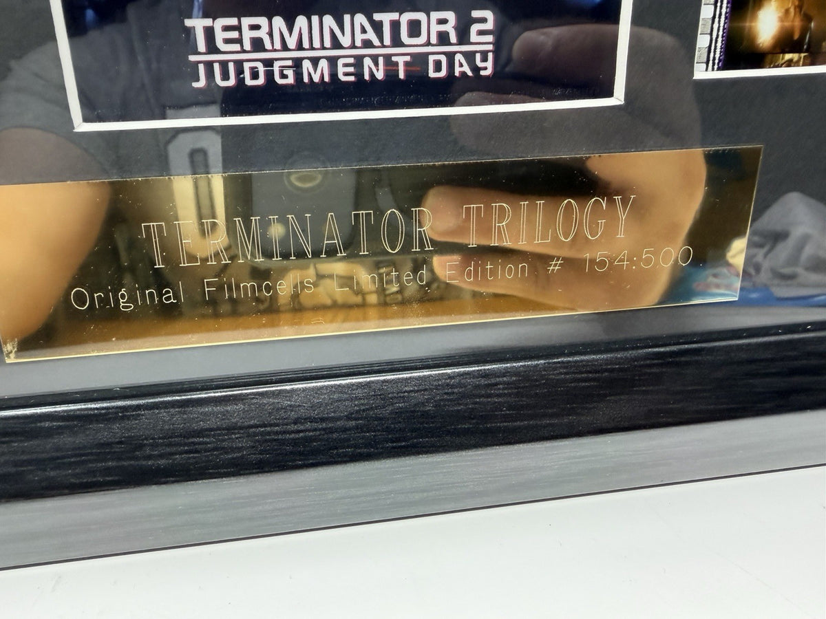 Rye By Post Terminator Trilogy framed film cell display, limited edition plaque