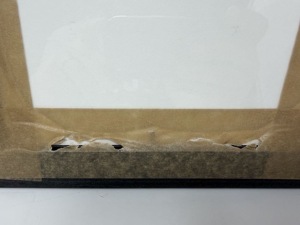Rye By Post Terminator Trilogy framed film cell display, torn backing tape on the lower edge of the reverse