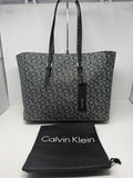 Calvin Klein CK monogram tote bag with black pebbled organiser pouch – photo 1 of 16