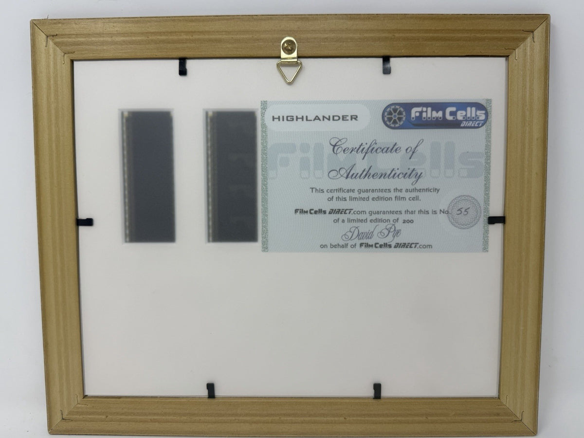 Highlander framed original film cell display with certificate – photo 6 of 7