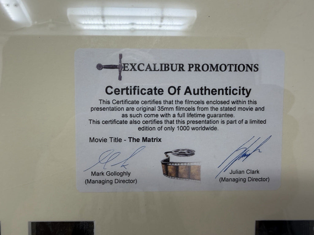 The Matrix original 35mm film cell triple presentation framed display with COA – photo 13 of 14