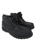 Timberland Earthkeepers men's black leather chukka boots, UK size 8.5, EU 43, new with damaged box, visible leather and sole details.
