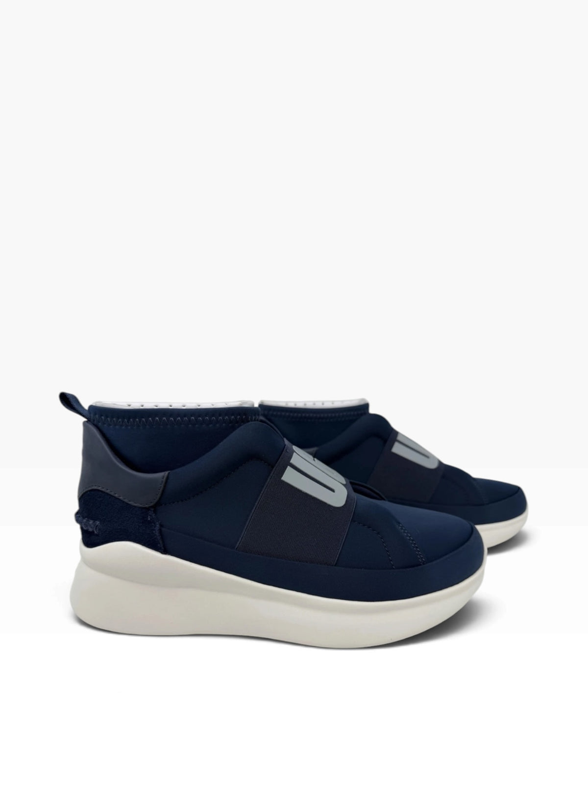 UGG Neutra women's slip-on trainers in navy colour, UK 6, showing stylish casual footwear with comfortable slip-on design.